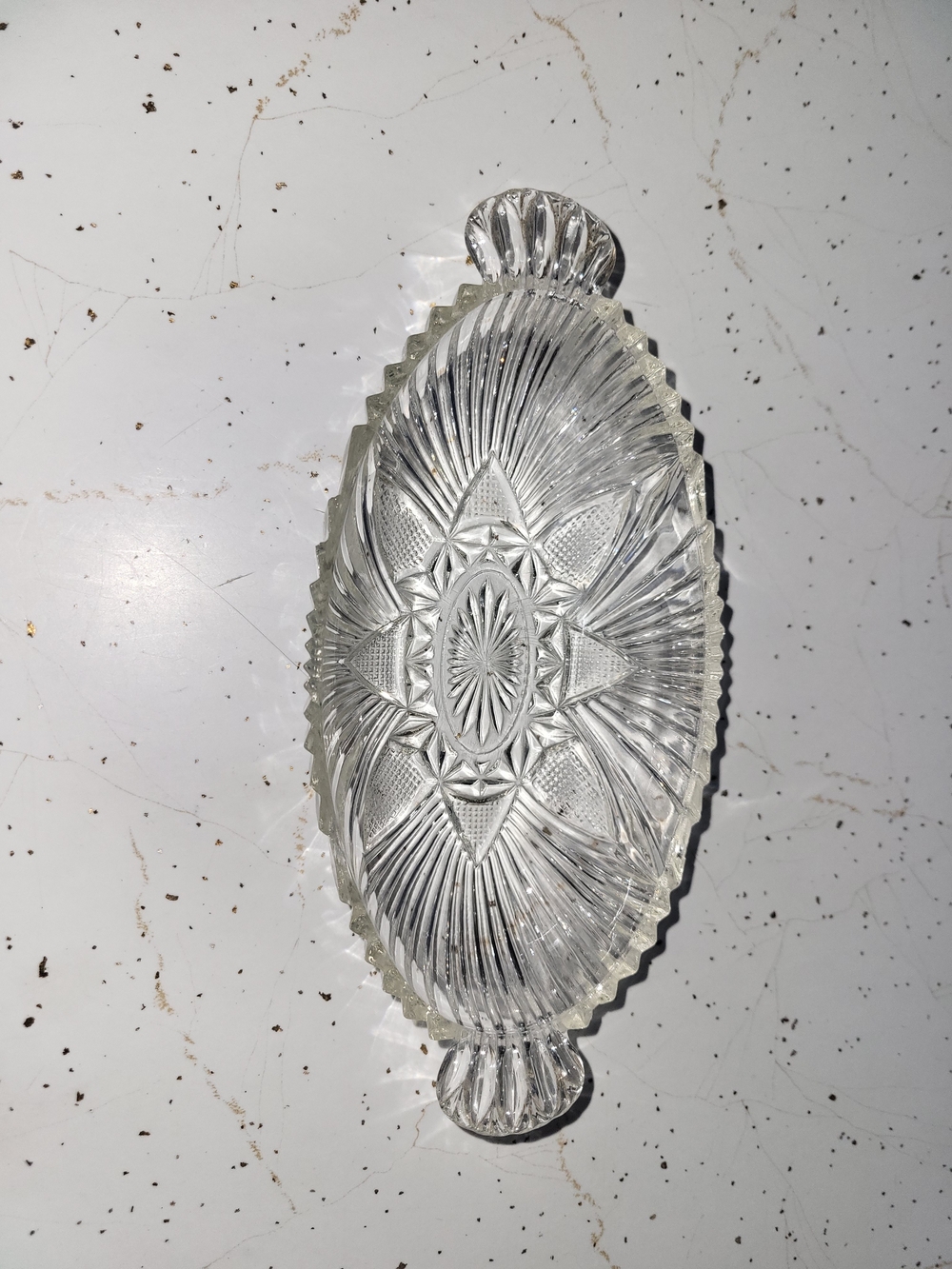 Vintage Hazel Atlas Glass Line 573 Clear Fan & Triangle Pattern Pressed Glass